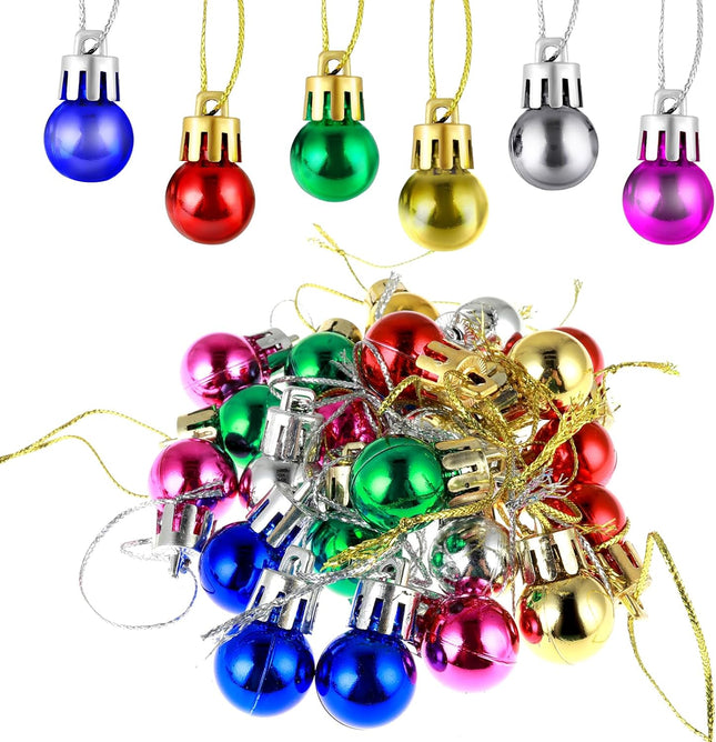 48PCS Mini Christmas Balls – 0.79" Colorful Tree Ornaments for Holiday