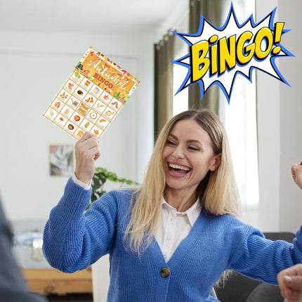Autumn Bingo Cards for Adults, Fun Fall Party Game Set for Groups – 29 Players