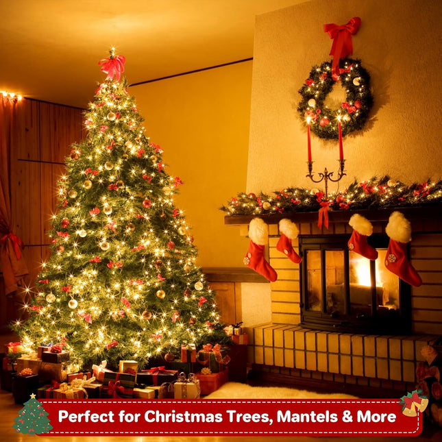 Christmas Outdoor String Lights – 100LED Warm White 33FT Twinkle Lights