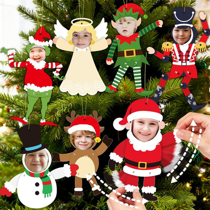 28PCS DIY Christmas Photo Frames – Snowman, Angel & Reindeer Ornaments