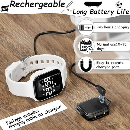 Kids Digital Sport Watch, Fitness Tracker, Alarm, Stopwatch, Waterproof