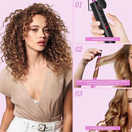 Small Barrel Curling Iron 3/8 Inch for Tight Curls & Short Hairstyles