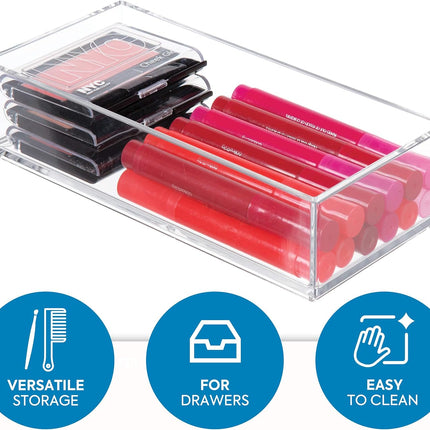Clarity Clear Plastic Drawer Organizer – Vanity, Kitchen & Bathroom Storage