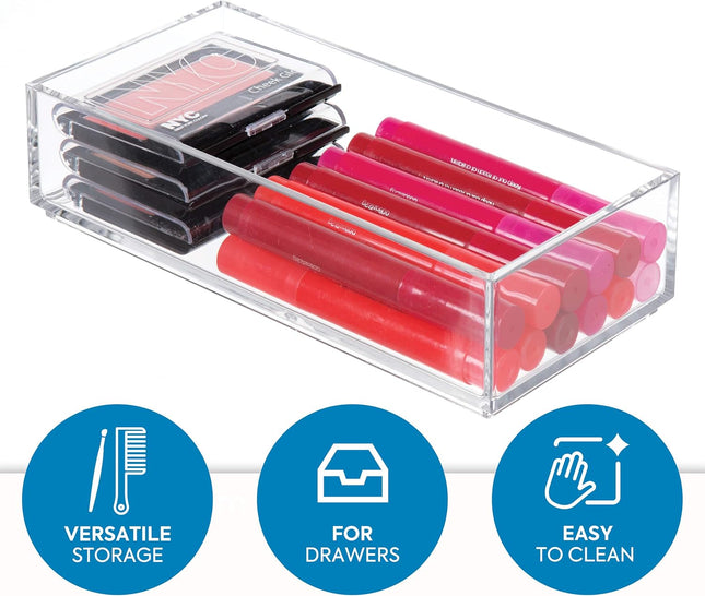 Clarity Clear Plastic Drawer Organizer – Vanity, Kitchen & Bathroom Storage