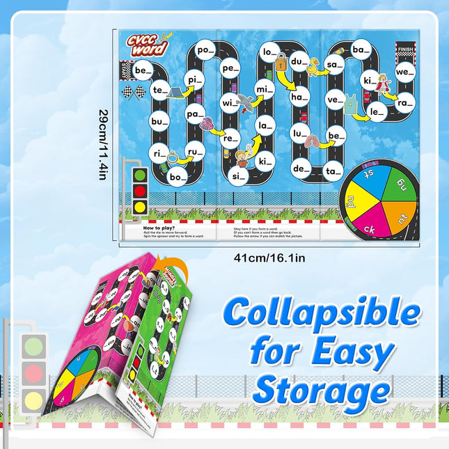 Phonics Board Games for Kids – CVC & CVCC Reading Games Ages 4–6