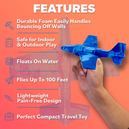 Foam Airplane Toy for Kids – Easy Throw Glider, Easter Gift for Ages 4-9+
