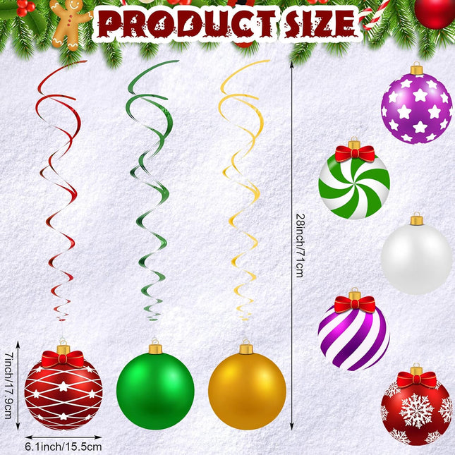 36-Piece Christmas Hanging Foil Swirl Decorations Party Ceiling Decor for the Holidays