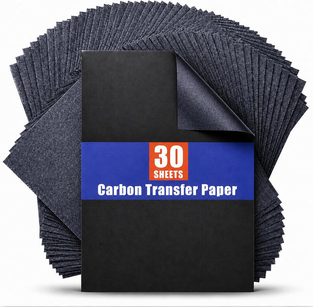 30 Pcs Black Carbon Paper for Tracing, A4 Graphite Transfer Sheets for Art and Crafts
