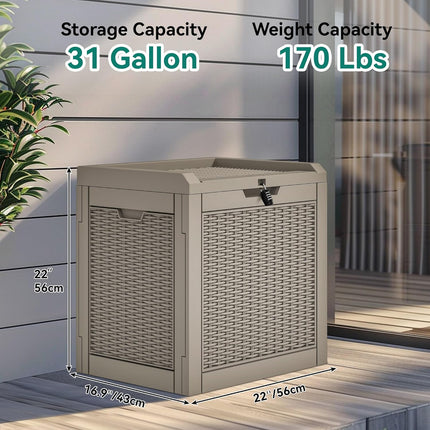 32-Gallon Outdoor Resin Storage Box – Lockable & Weather-Resistant
