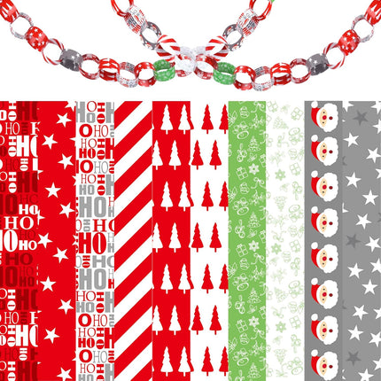 300PCS Merry Christmas Paper Chains, Festive Craft Paper Links for Holiday Decor