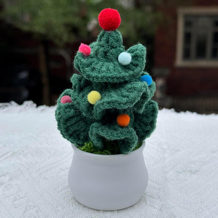 Mini Crochet Christmas Tree – Eco-Friendly Knit Tabletop Holiday Decoration