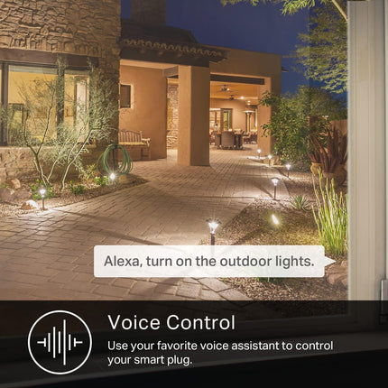 Smart Wi-Fi Plug with 2 Sockets – IP64, Alexa & Google Home, No Hub Required