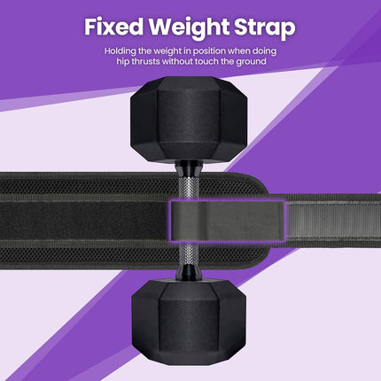 Hip Thrust Belt for Dumbbells Kettlebells Heavy Duty Non-Slip Padded Booty Belt