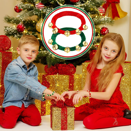 48 Sets Christmas Bell Bracelets – Bulk Pack with Cards & Christmas Pipe Cleaners Craft Kit