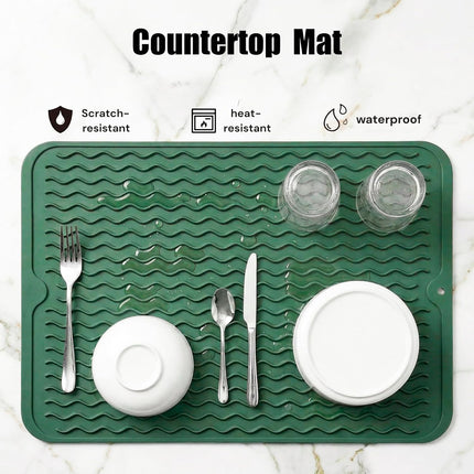 Silicone Dish Drying & Counter Mat – Eco-Friendly, Heat-Resistant, Green