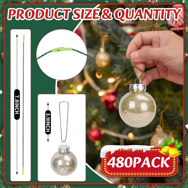480PCS Christmas Ornament Hooks – Green Snap Hangers for Easy Tree Decorating