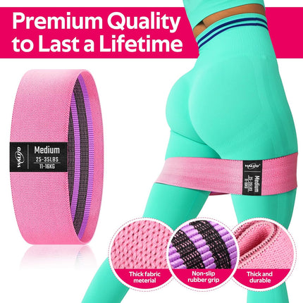 Fabric Resistance Bands for Legs & Glutes, Booty Bands for Workout & Pilates