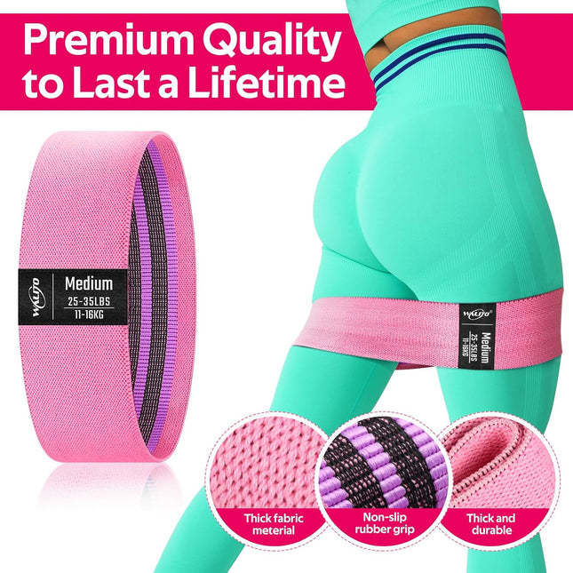 Fabric Resistance Bands for Legs & Glutes, Booty Bands for Workout & Pilates