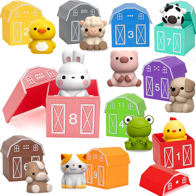 20PCS Farm Animal Learning Toys, Montessori Counting & Sorting for Toddlers