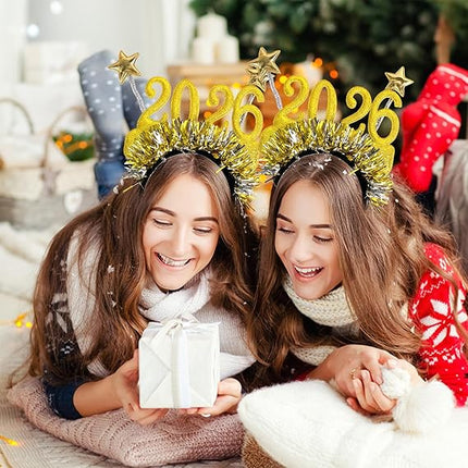 Happy New Year 2026 Hairband – Glitter Star Hair Accessory for Party