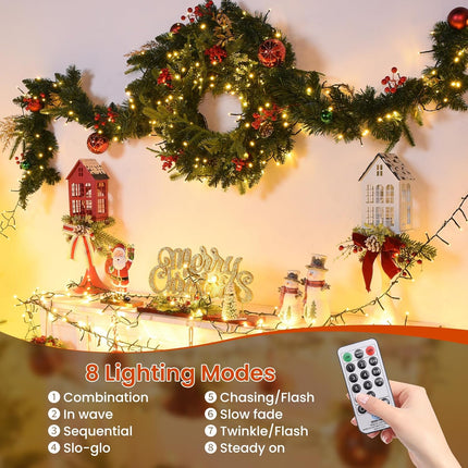 Christmas LED Fairy Lights 400 LED 49FT Green Wire Timer Remote 8 Modes