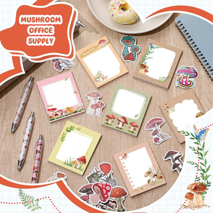 Mushroom Gifts Set for Women – Ballpoint Pens, Sticky Notes & Stickers, Xmas Gifts