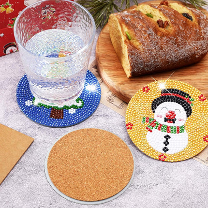 8 PCS Christmas Diamond Art Coasters with Holder DIY Craft Kit for Adults & Kids