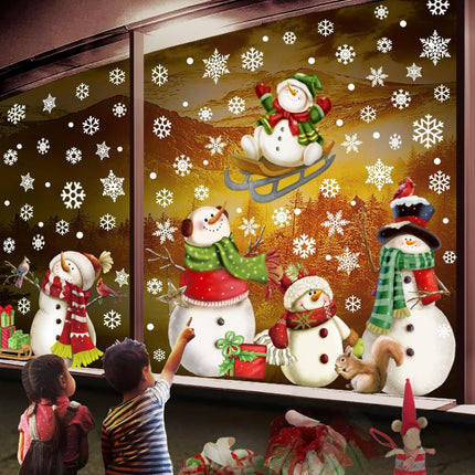 Christmas Snowflake Window Clings – Reusable Stickers for Winter Decorations