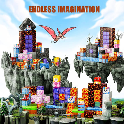 Magnetic Blocks 120PCS – Build Magic Portal STEM Toy for Kids 3+