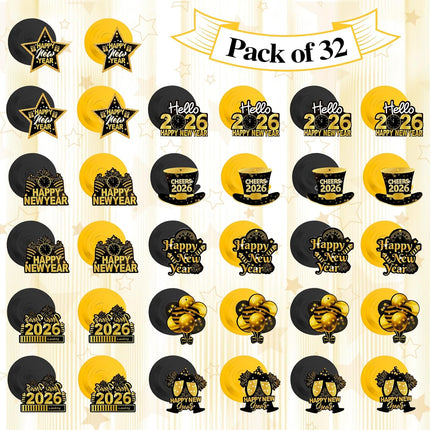 Happy New Year 2026 Party Decorations – 32-Pc Hanging Home & Office Set