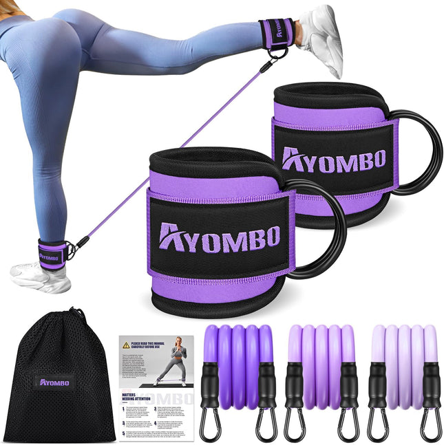 Ankle Resistance Bands with Cuffs for Glute and Leg Workout Training