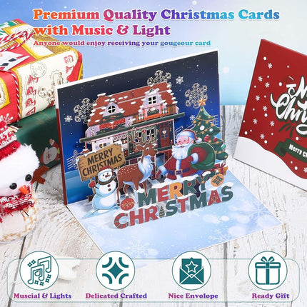 Christmas Card with Music & Lights – Pop-Up Tree Greeting Card for Family & Friends