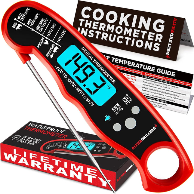 Digital Cooking Thermometer – Instant Read Meat Thermometer for Grilling & Kitchen Use