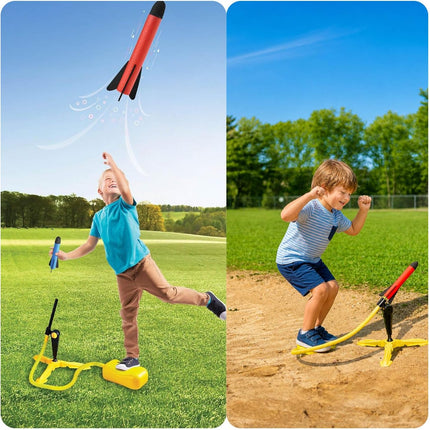 Rocket Launcher for Kids Outdoor Toy with Foam Rockets Ages 3-8 Years
