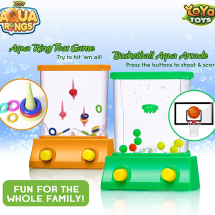 Aqua Rings Handheld Water Game – Set of 2 Retro Mini Toss & Hoop Toys