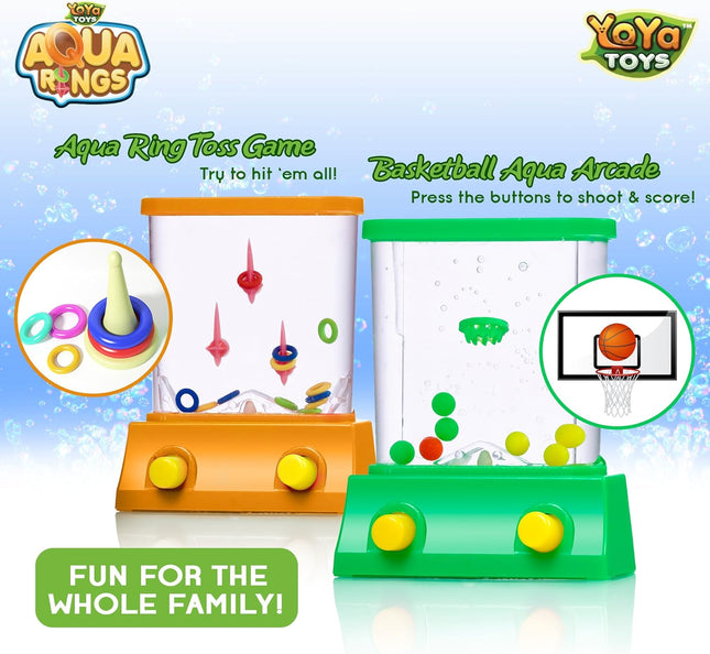 Aqua Rings Handheld Water Game – Set of 2 Retro Mini Toss & Hoop Toys