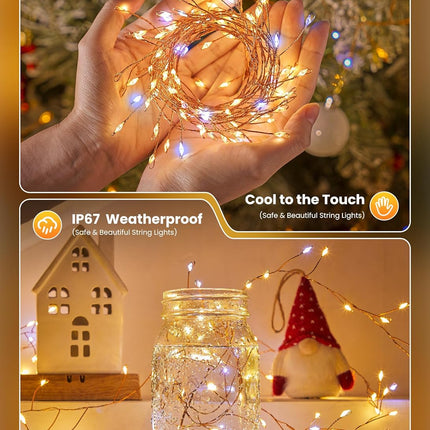 4 Pack 10FT 120 LED Fairy String Lights, Battery Operated with Timer