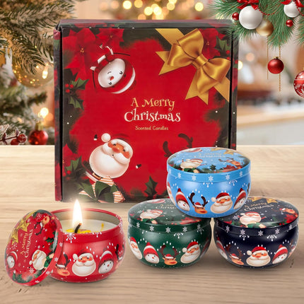 4PCS Christmas Scented Candles for Women Soy Wax Aromatherapy Gift Set