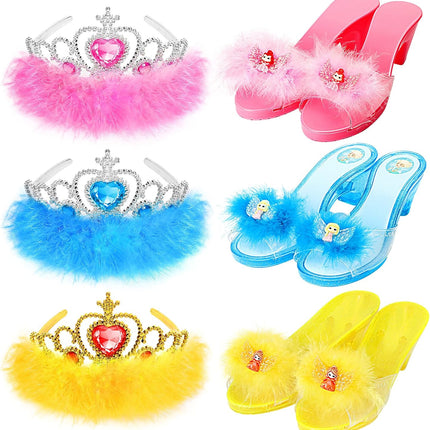 Princess Dress Up Shoes & Crown Set – Toddler Role Play Toys for Girls 3–6