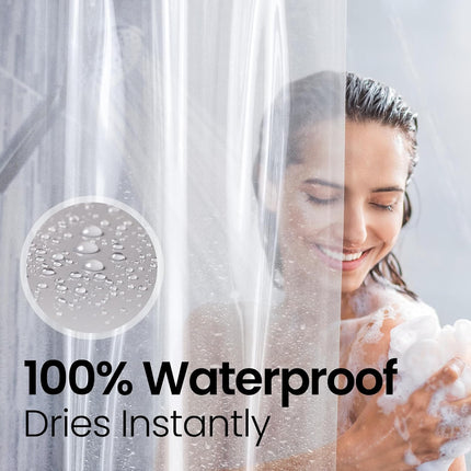 Waterproof PEVA Shower Curtain 72x72 – Clear, Non-Toxic, Rust-Proof Grommets