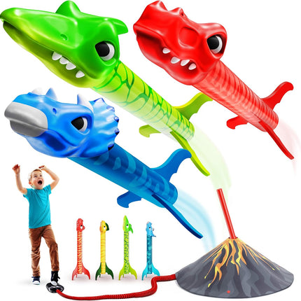 Blast Dinosaur Toy Rocket Launcher Outdoor Kids Toy Ages 3-8 Boy Birthday Gift
