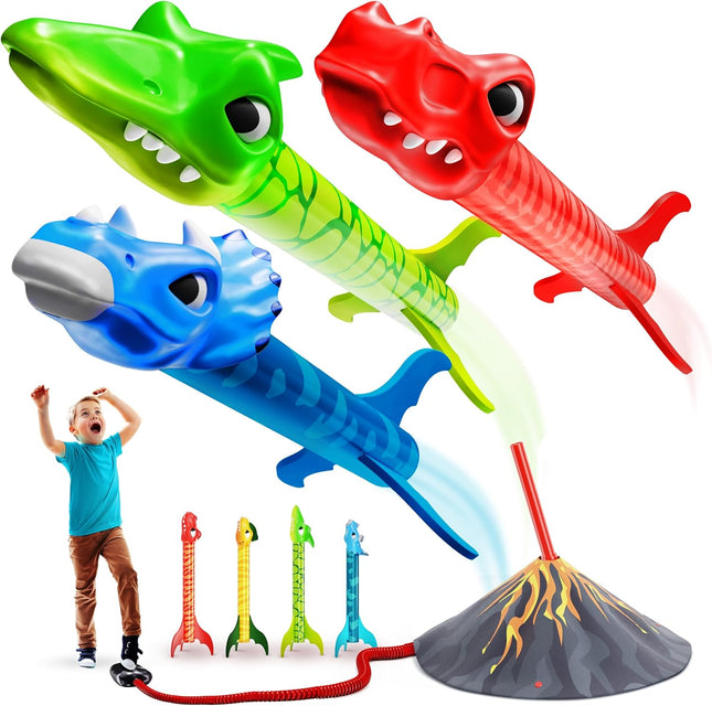 Blast Dinosaur Toy Rocket Launcher Outdoor Kids Toy Ages 3-8 Boy Birthday Gift