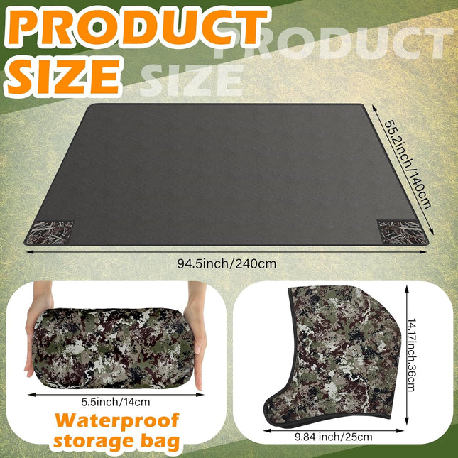 Camo Woobie Blanket 55"x95", Waterproof Outdoor Hunting Blanket with Hood
