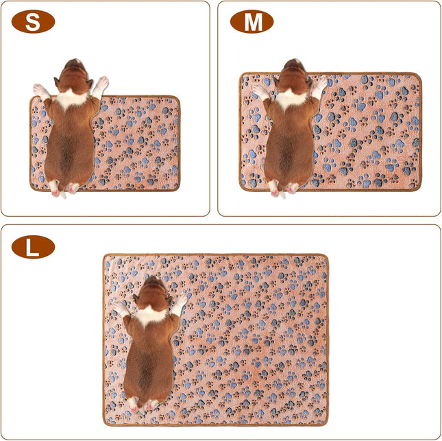 3-Pack Super Soft Pet Blankets – Fluffy Fleece with Paw Prints, Small