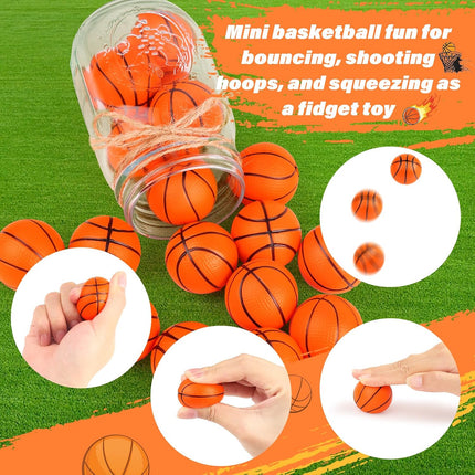20-Pack Mini Basketball Stress Balls, Foam Squeeze Balls for Kids, Party Favors