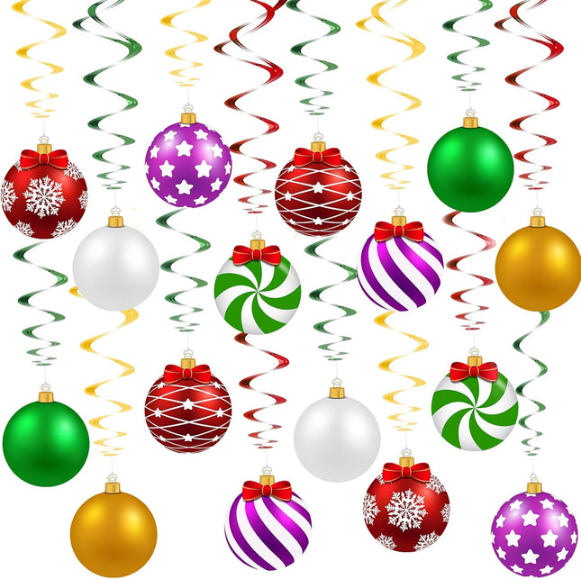 36-Piece Christmas Hanging Foil Swirl Decorations Party Ceiling Decor for the Holidays