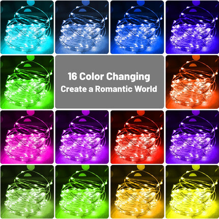 100 LED 33ft Color Changing Twinkle Lights with Remote for Indoor/Outdoor