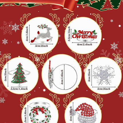 12-Piece Silver Napkin Rings Set, Perfect for Christmas and Holiday Meals