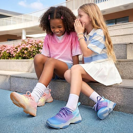 Girls Slip-On Sparkle Sneakers Lightweight Jelly Sole Walking Shoes for Kids