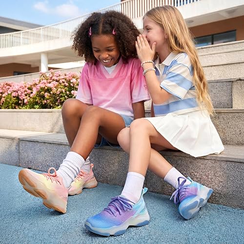 Girls Slip-On Sparkle Sneakers Lightweight Jelly Sole Walking Shoes for Kids